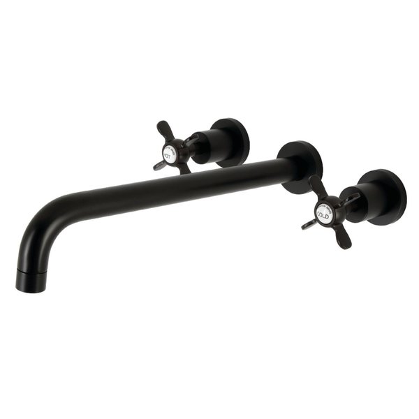 Kingston Brass KS8040BEX Wall Mount Tub Faucet, Matte Black KS8040BEX